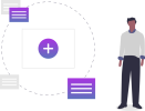 file Illustration of a person with documents and forms