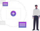 file Illustration of a person with documents and forms